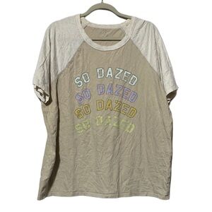 Aerie So Dazed Beige Oversized Tee Shirt